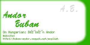 andor buban business card